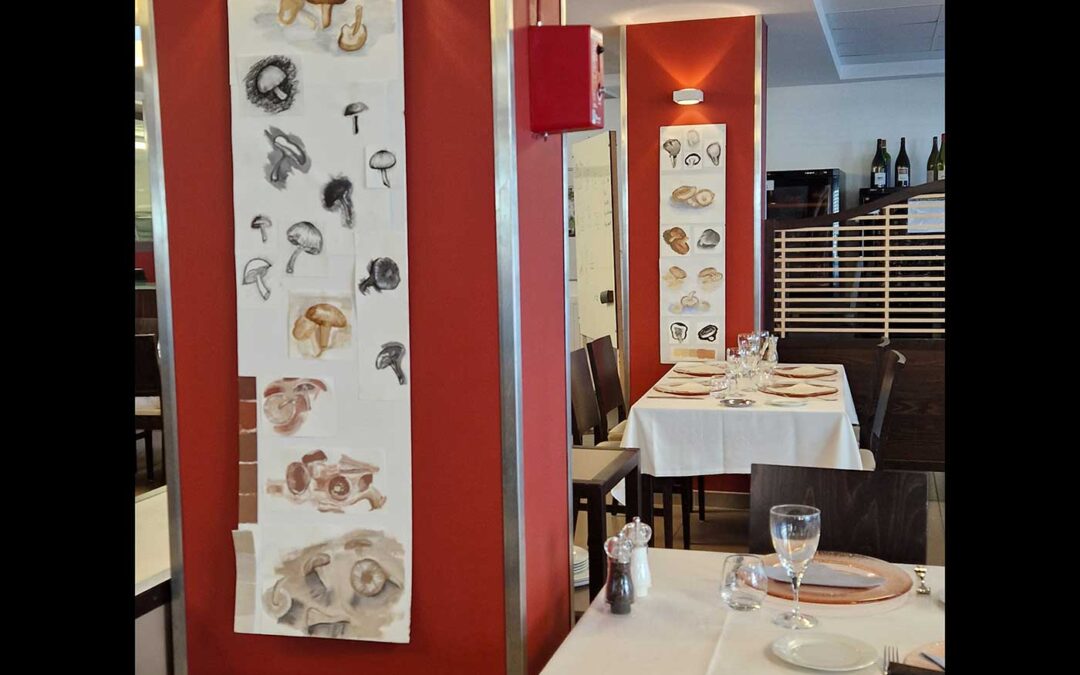 Champignons au restaurant d’application